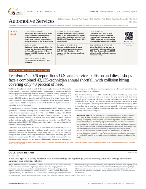 Issue 001, page one