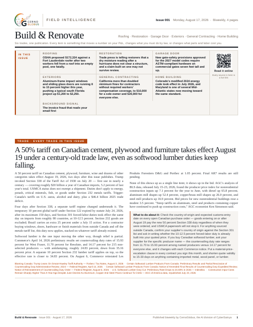 Issue 001, page one