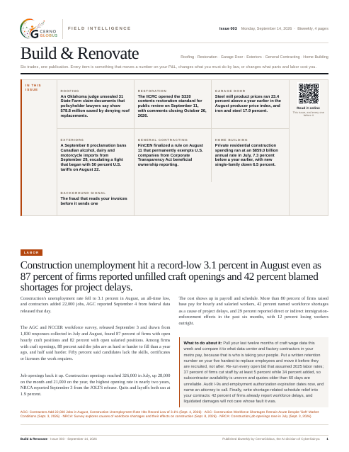 Issue 003, page one