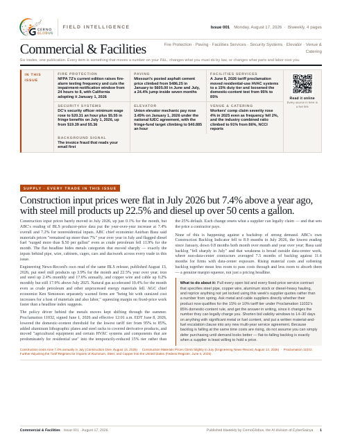 Issue 001, page one