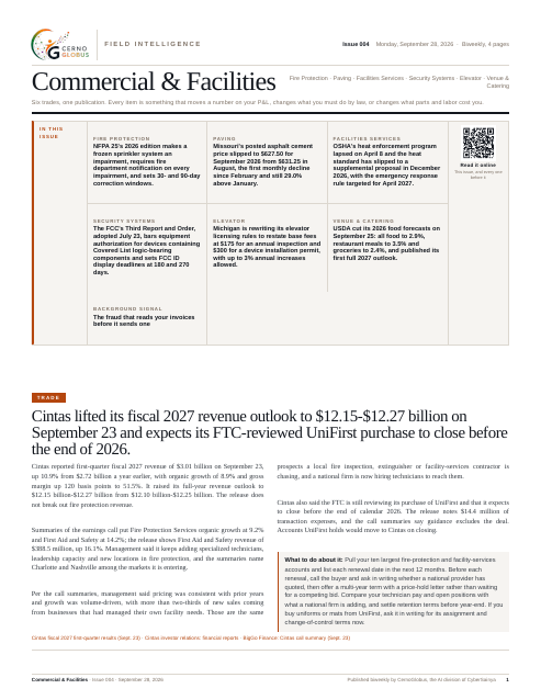 Commercial & Facilities, page one